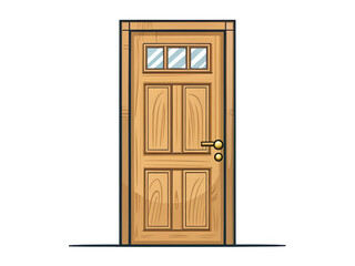 a door retro illustration on transparent