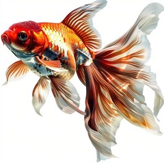 Fototapeta premium goldfish on a white background