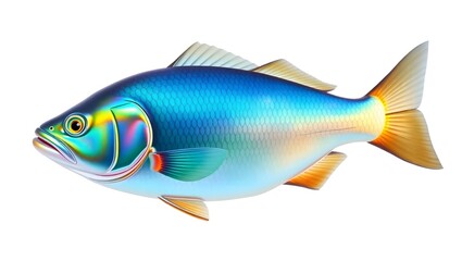sleek tropical fish with metallic blue and yellow patterns, ideal for oceanic-themed art and marine-inspired designs	