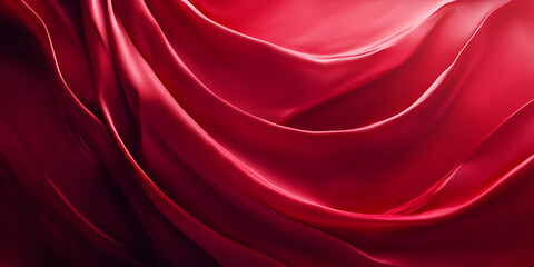 Obraz premium Luxurious Flowing Red Satin Fabric - Abstract Background 