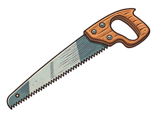 Obraz premium a pruning saw retro illustration on transparent