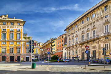 Naklejka premium Piazza della Nunziata, Genoa, Italy
