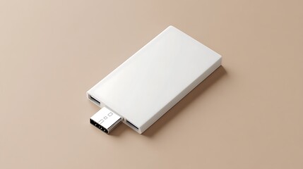 White device elegantly placed on soft backdrop closeup mockup photo. AI Generated