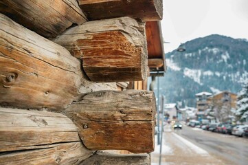 Canazei, the jewel of the Val di Fassa under a heavy snowfall.