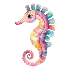 Cute seahorse watercolor