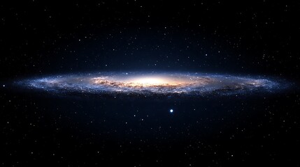 Obraz premium Cosmic Spiral Galaxy: A Celestial Panorama. AI Generated
