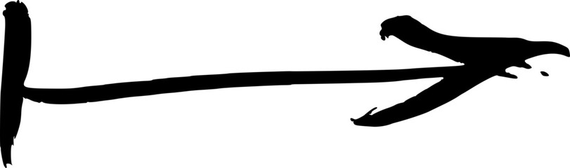 Black Hand-Drawn Horizontal Arrow