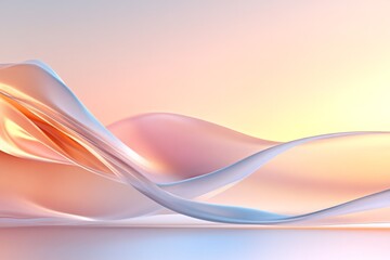 Naklejka premium Soft flowing waves in pastel colors create a serene atmosphere at dawn