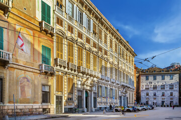 Fototapeta premium Piazza Fontane Marose, Genoa, Italy