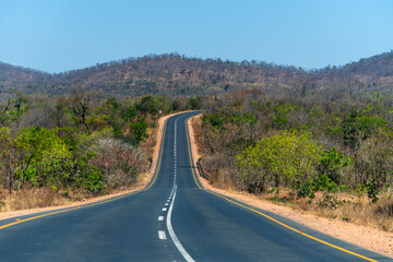 road at the mountain in Zambia, Africa