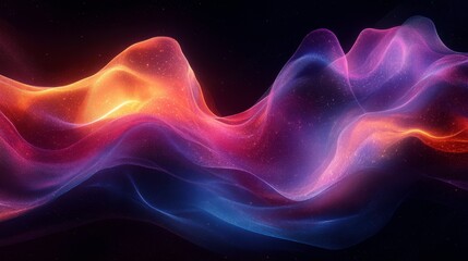 Obraz premium Abstract waves of light in vibrant colors, creating a sense of movement and depth.