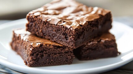 Dish of chocolate brownie