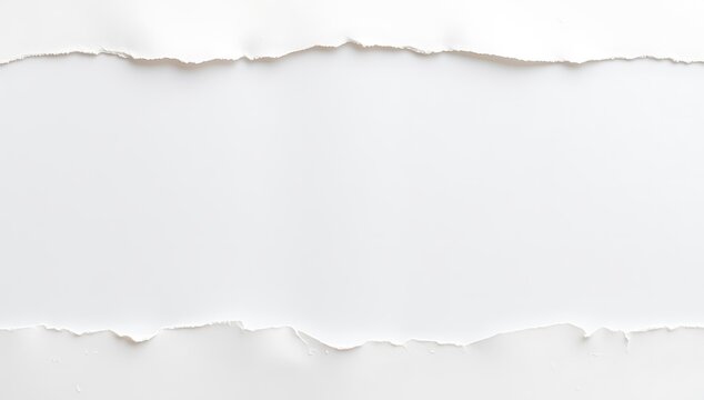 Torn White Paper Reveals Blank Center Space