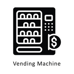 Vending Machine vector Gylph Icon. Eps 10 File