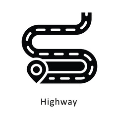 Highway vector Gylph Icon. Eps 10 File