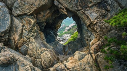 Fototapeta premium Big rocks piled up and waterlogged, very beautiful. Mountain