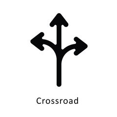 Crossroad vector Gylph Icon. Eps 10 File