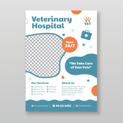 Veterinary hospital flyer template
