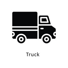 Truck vector Gylph Icon. Eps 10 File