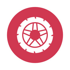 Fototapeta premium Wheel Vector Gylph Icon. Eps 10 file 