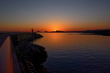 Sunrise at Wimi Port in Jeju Island