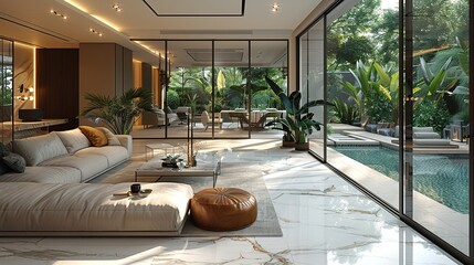 Modern high-end residential scene design