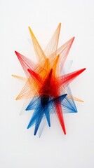 Fototapeta premium Abstract Colorful String Art Starburst