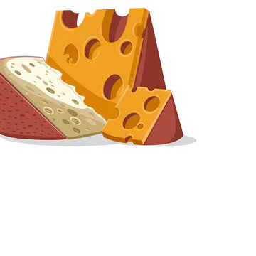 recommend clip art: Cheese food piece isolated cartoon icon