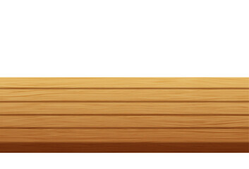 Wooden table top surface isolated over white background. Solid wood furniture close view vector illustration