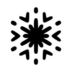 Hand drawn Christmas snowflake. Xmas snowflake isolated on a white background. Vector illustration
