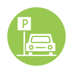 Parking Area Vector Gylph Icon. Eps 10 file 