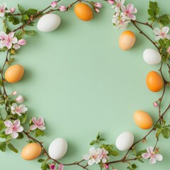 Frame Easter Day background with copy space