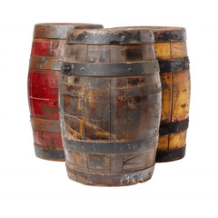 Obraz premium Vintage Wooden Barrels - Aged Storage Casks