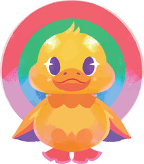 illustration of a cheerful, vibrant-colored chicken, perfect for a children or kid theme