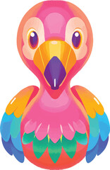 illustration of a cute, vibrant-colored Flamingo, perfect for a children's theme