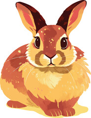 illustration of a cheerful, vibrant-colored rabbit, perfect for a children or kid theme