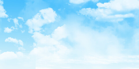 Clear blue sky with a few clouds. The sky is very bright and the clouds are scattered throughout. Beautiful sunny blue sky with cirrocumulus or cirrostratus cloud & cloudscape. 