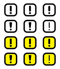 Notification icon set vector. Black, yellow color