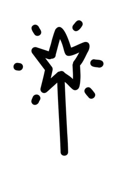 recommend clip art: Simple hand drawn star. Doodle stars shape elements