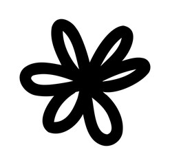 Abstract Doodle Flower Shape Vector, Perfect for Creative Logos, Hand-Drawn Stickers, Web Graphics, and Decorative Icons