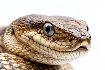 Fototapeta premium close-up of exotic reptile isolated on white background showcasing its details and textures