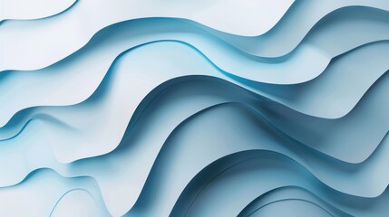 Fototapeta premium A 3D wavy background with blue and white gradients is used to create a sense of technology and modernity for the conference