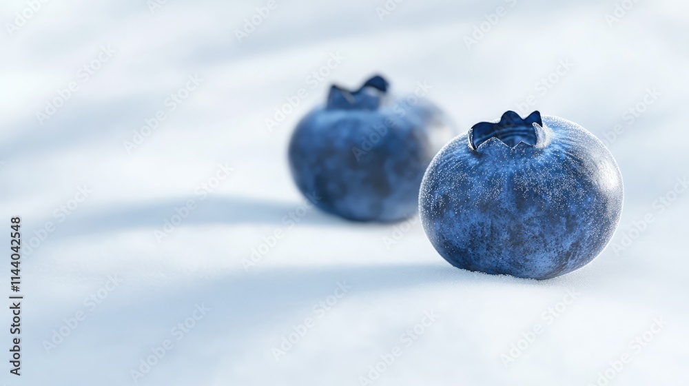 Poster fresh blueberries with vibrant colors on a clean white background showcasing depth of field for a na