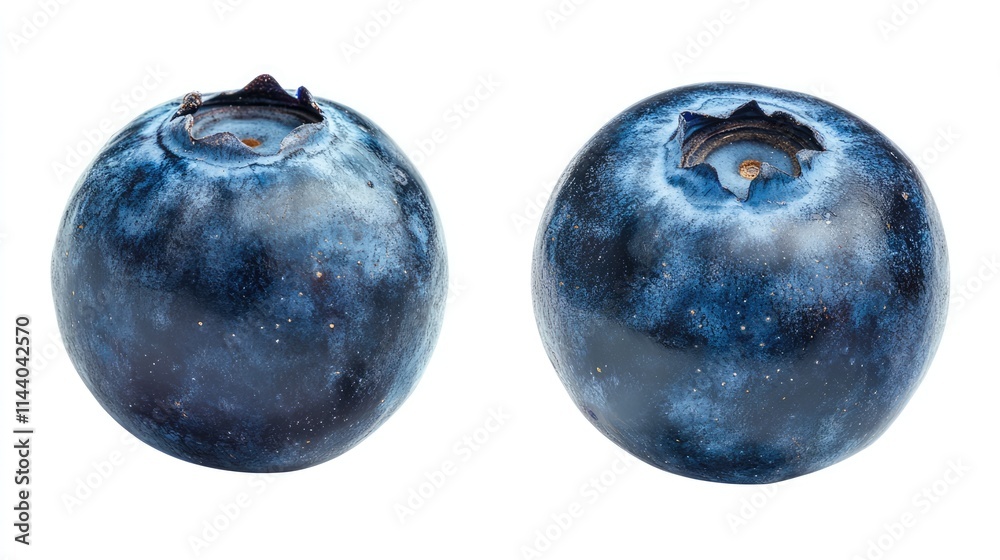 Poster fresh blueberries isolated on a white background showcasing their vibrant color and texture ready fo