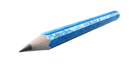 Blue pencil isolated on white background