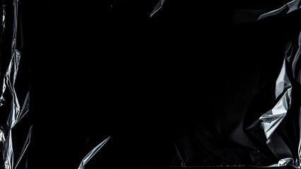 plastic wrap texture full transparent on a black background 02