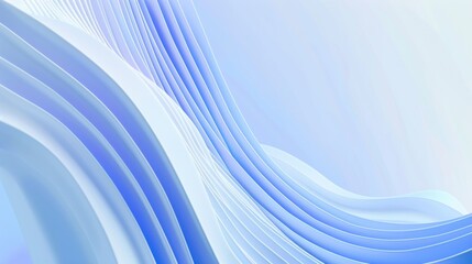 A 3D wavy background with blue and white gradients is used to create a sense of technology and modernity for the conference