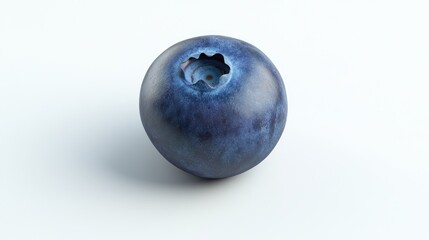 Obraz premium Vibrant fresh blueberry isolated on a clean white background showcasing its natural texture and color ideal for food-related designs.