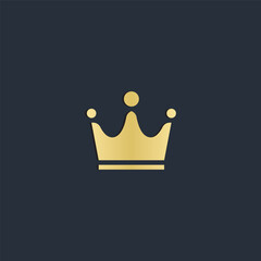 Golden Crown Icon on Dark Background