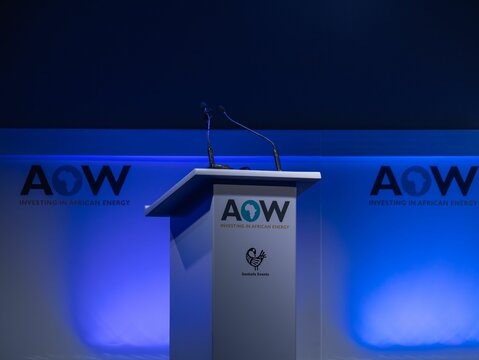 Photo of the stage setup at the AOW 2024 - Africa's leading oil, gas & energy event.